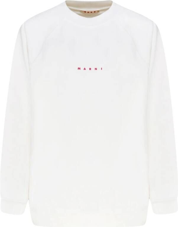 Marni Witte Biologisch Katoenen Sweatshirt Oversized Fit White Dames