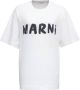 Marni Witte Organisch Katoenen T-shirt met Logo Print White Dames - Thumbnail 4