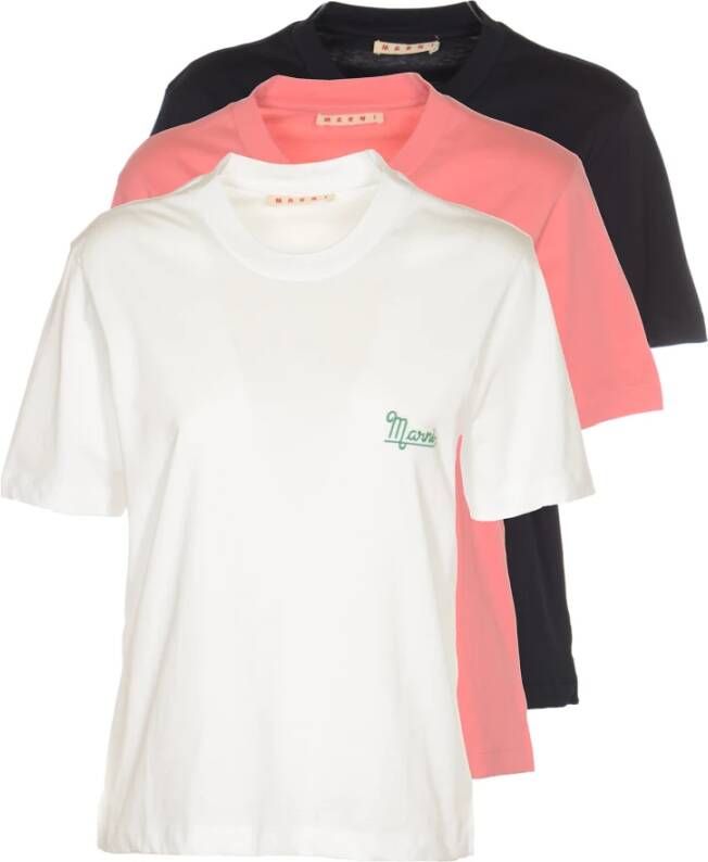 Marni 3-Pack Crewneck T-shirt Modieuze Damescollectie Meerkleurig Dames
