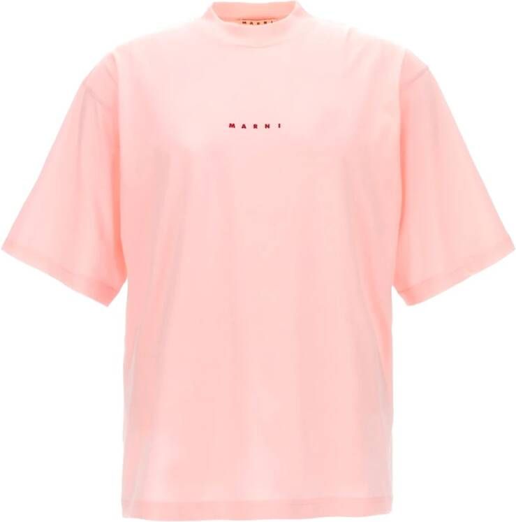 Marni Klassiek Katoenen Gebreid T-Shirt voor Heren Pink Heren