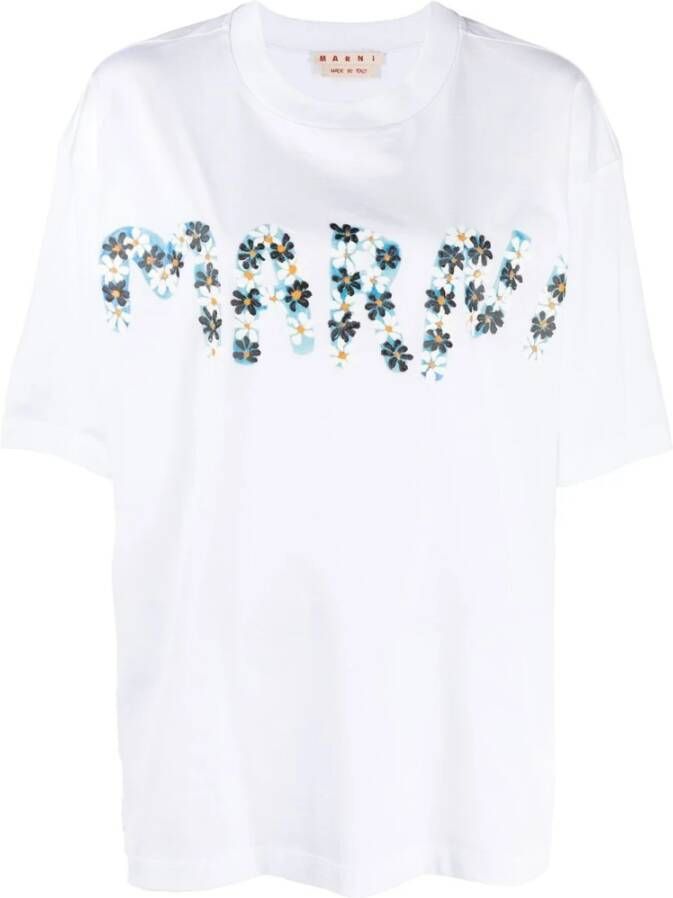 Marni T-shirt met ronde hals Wit