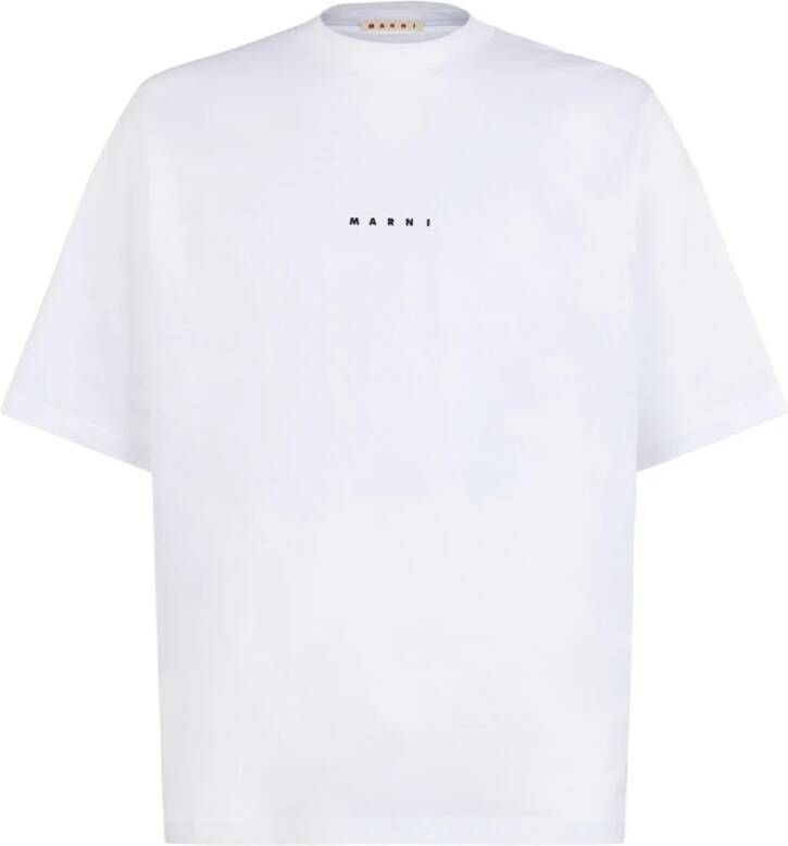 Marni Logo T-shirt Dagelijkse Comfort Tijdloze Elegantie White Heren