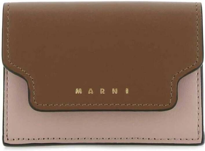 Marni Tri-Fold Wallet Bruin Dames