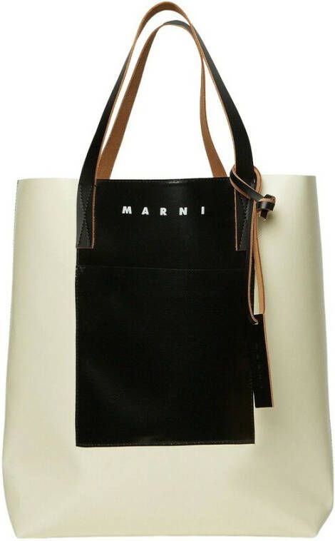 Marni Tribeca North South Shopping Tote Bag Wit Heren