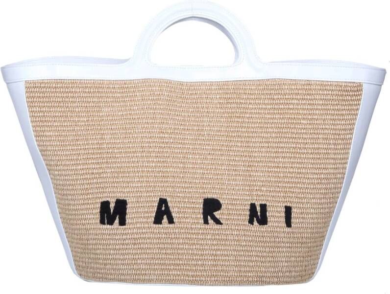 Marni Tropicalia Grote Witte Tote Tas White Dames