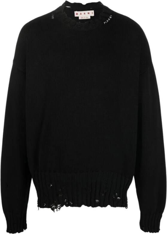Marni Comfortabele en stijlvolle crew neck sweater Zwart Heren