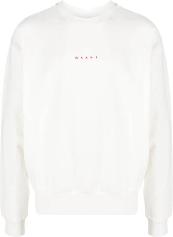Marni Witte longsleeve crewneck sweatshirt White Heren
