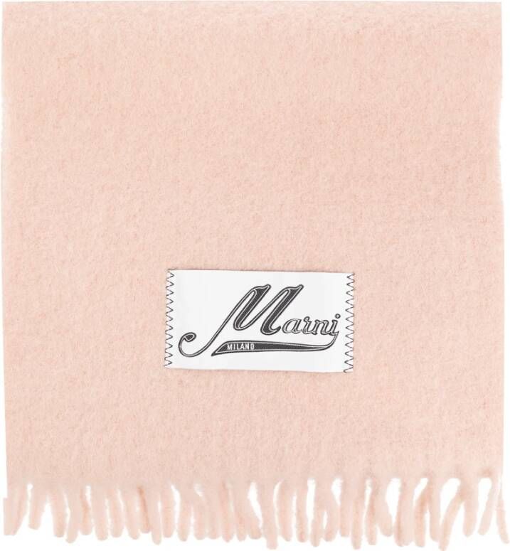 Marni Wollen sjaal met logo Pink Dames