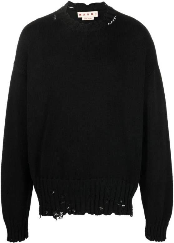 Marni Comfortabele en stijlvolle crew neck sweater Zwart Heren
