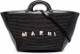 Marni Zwarte geweven tote tas met geborduurd logo Black Dames - Thumbnail 3