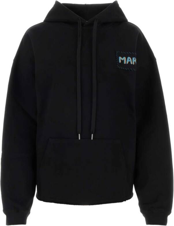 Marni Zwarte katoenen sweatshirt Stijlvol en comfortabel Zwart Dames