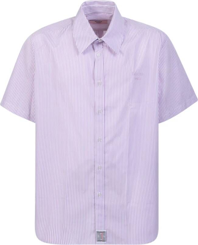 Martine Rose Paars Gestreept Katoenen Overhemd voor Heren Purple Heren
