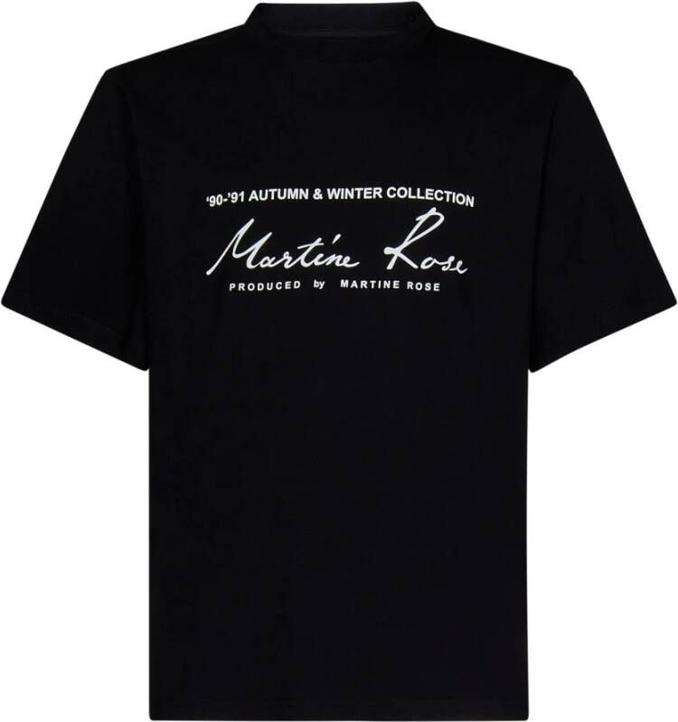 Martine Rose Zwarte katoenen T-shirt met relaxte pasvorm Black Heren