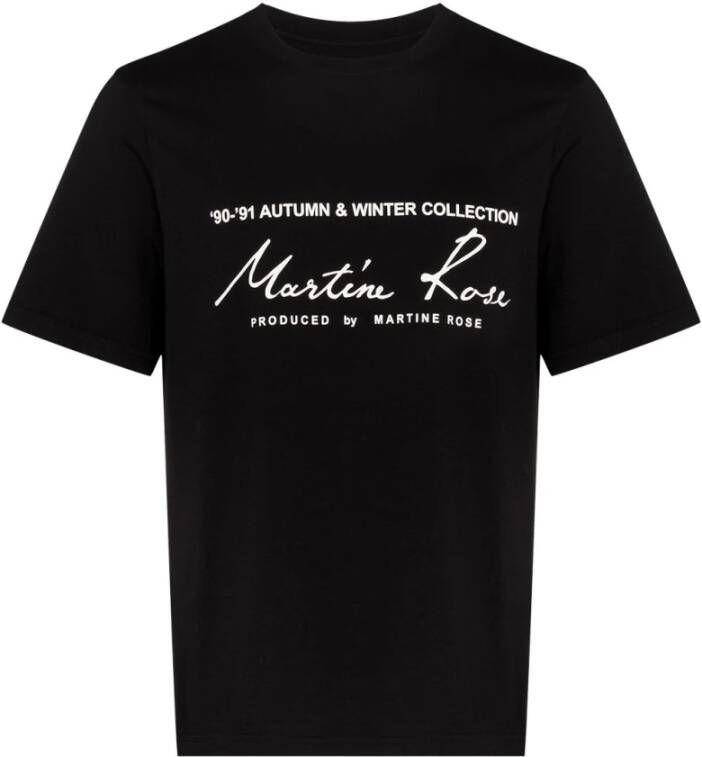 Martine Rose Zwarte katoenen T-shirt met logo Black Heren