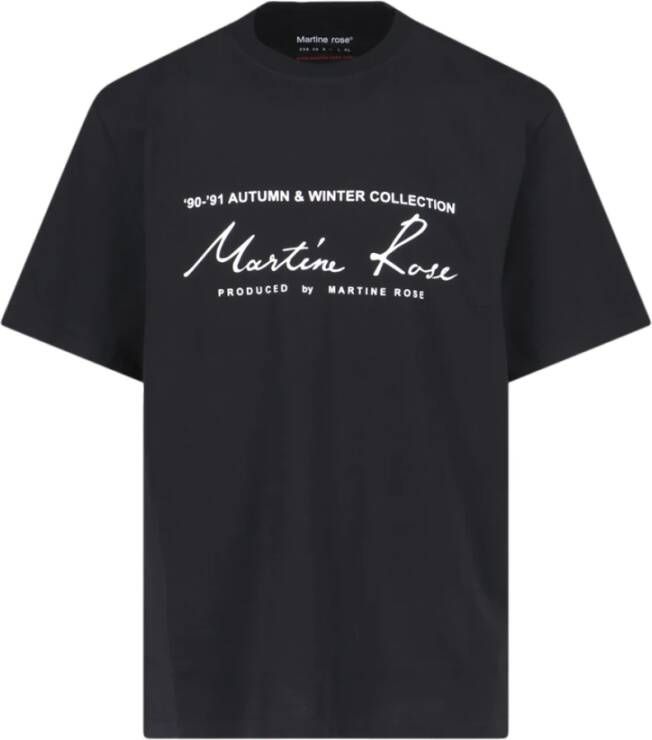 Martine Rose Zwarte katoenen T-shirt met relaxte pasvorm Black