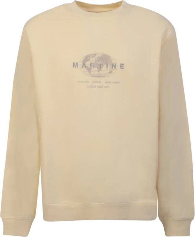 Martine Rose Witte Katoenen Sweatshirt met Geborduurd Logo Beige Heren