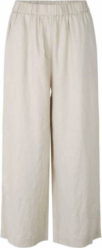 Masai Natuurlijke Linnen Wijde Broek Beige Dames