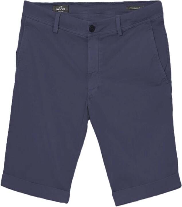 Mason's Stretch Chino Bermuda Shorts Blue Heren