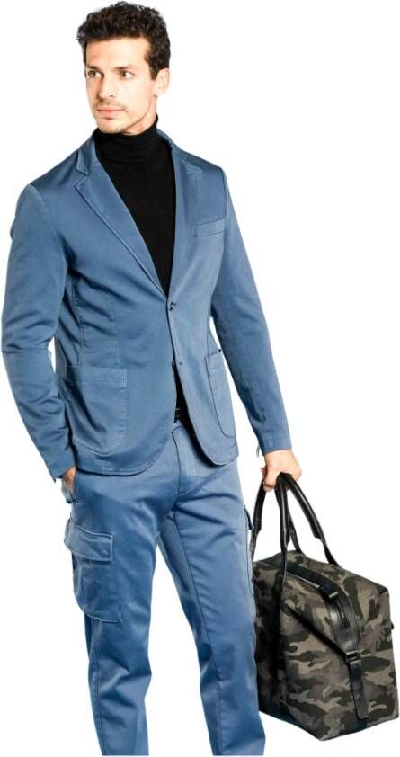Mason's Da Vinci Travel Heren Blazer in Actief Jersey Blue Heren