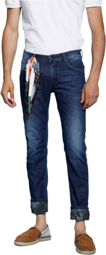 Mason's Straight Jeans Blauw Heren