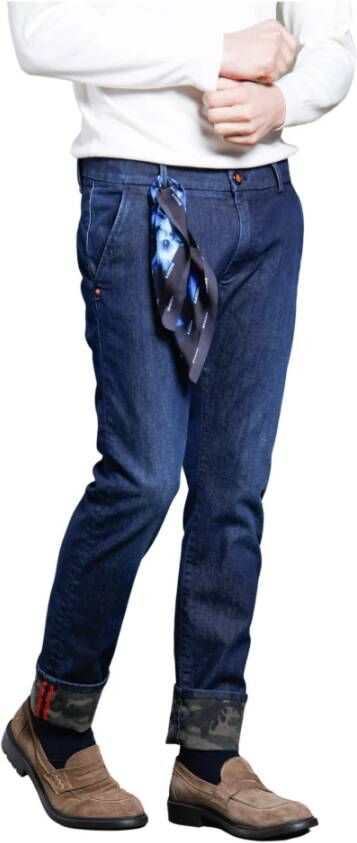 Mason's Straight Jeans Blauw Heren