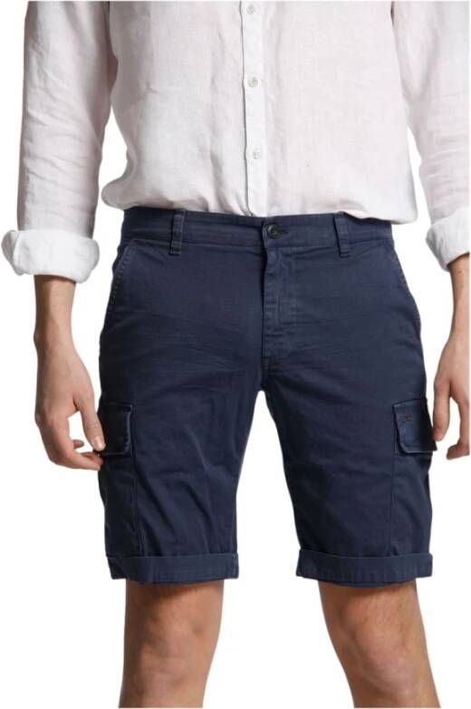 Mason's Navy Blauwe Cargo Bermuda Shorts Blue Heren