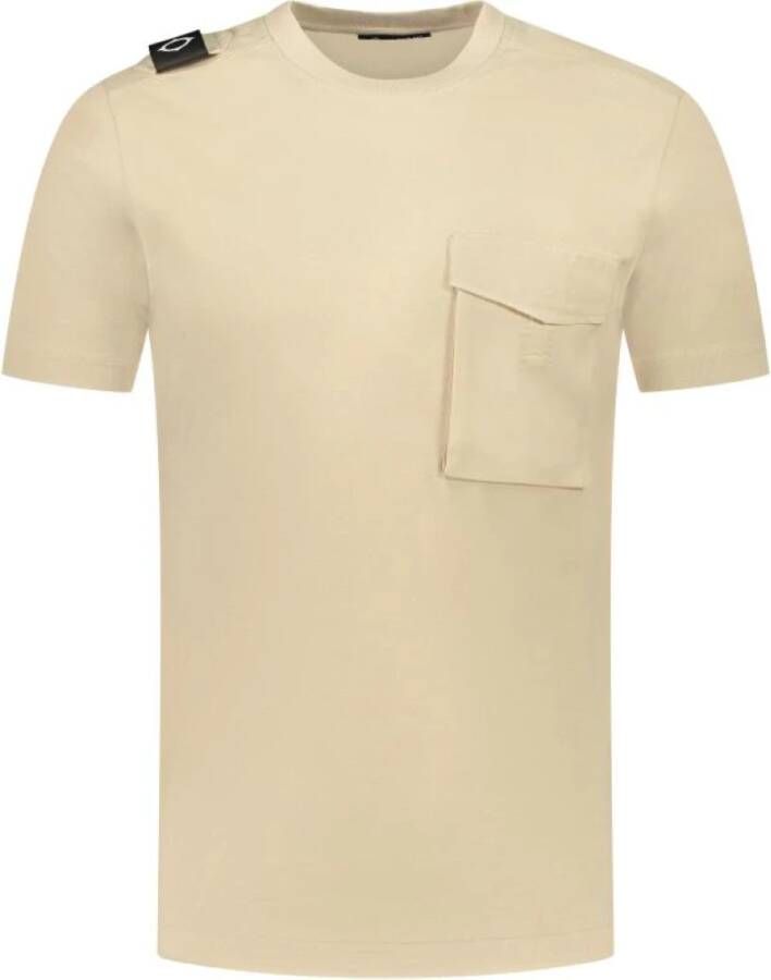 Ma.strum Cargo Pocket Tee Regular Fit Beige Heren