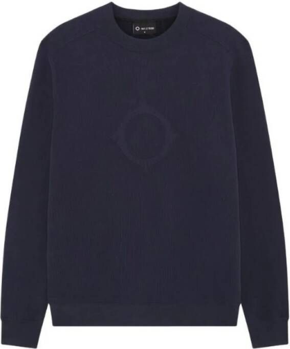 Ma.strum Donkerblauwe Sweater met Kompas Ontwerp Blue Heren