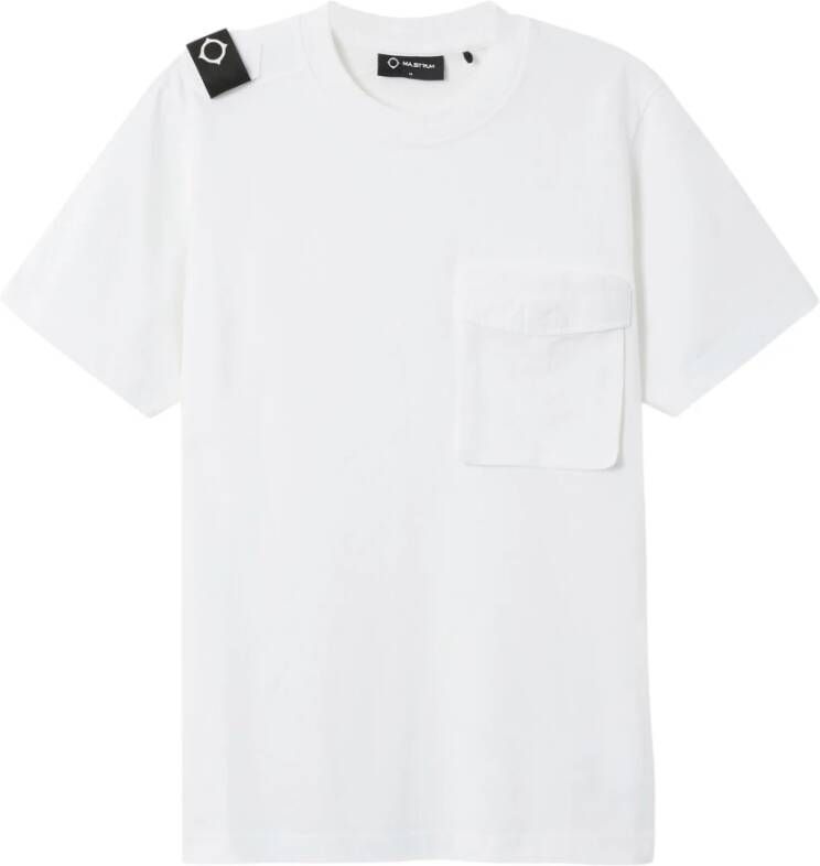 Ma.strum Cargo Pocket T-shirt White Heren