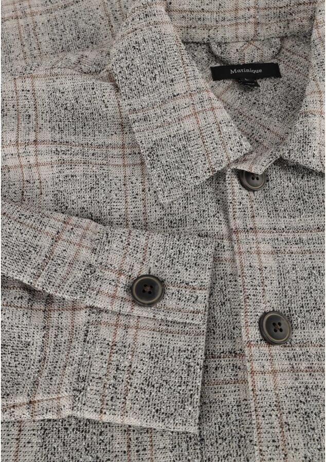 Matinique geruit overshirt MAdamo P met wol taupe - Foto 5