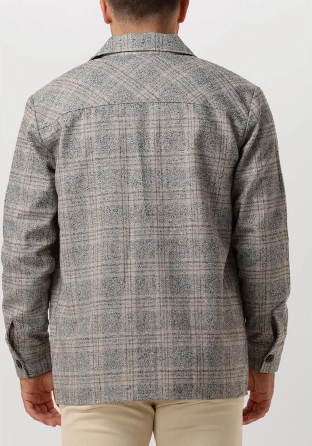 Matinique geruit overshirt MAdamo P met wol taupe - Foto 6