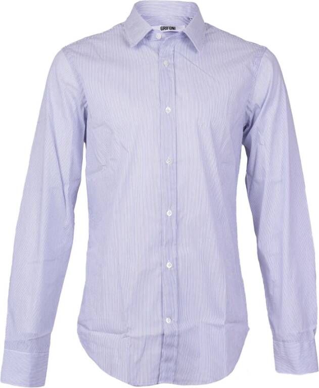 Mauro Grifoni Casual overhemd Blauw Heren