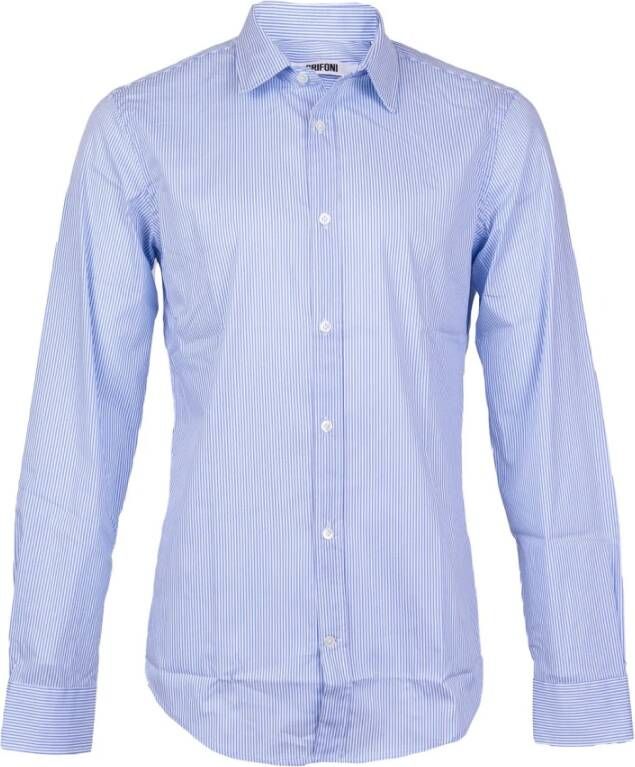 Mauro Grifoni Casual overhemd Blauw Heren