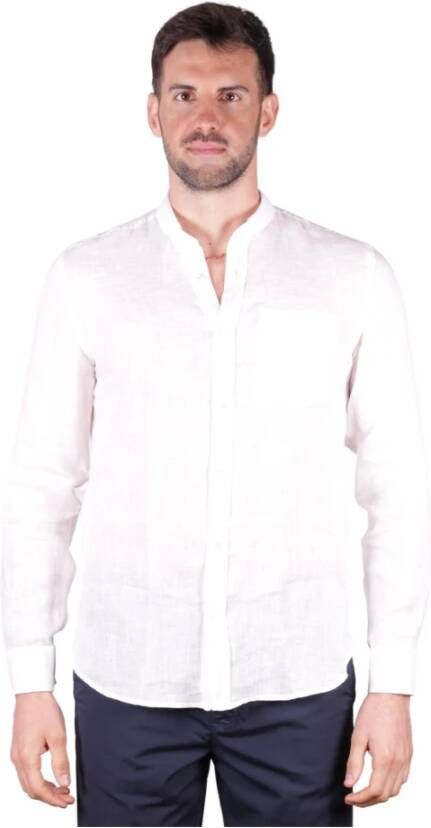 Mauro Grifoni Koreaans Overhemd lino vivo gesneden White Heren