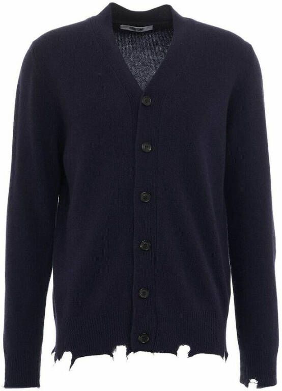 Mauro Grifoni Men& Clothing Knitwear Blue Aw22 Blauw Heren