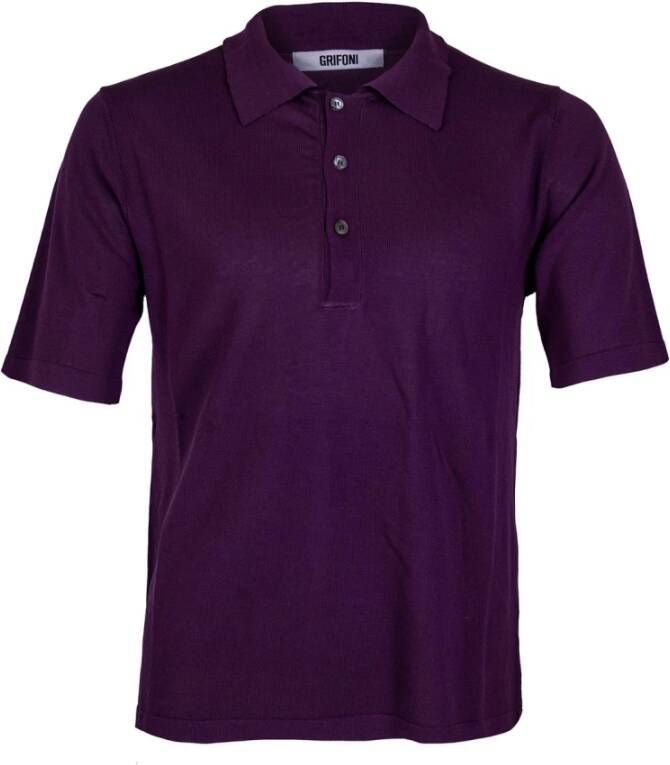 Mauro Grifoni Polo Shirt Purple Heren
