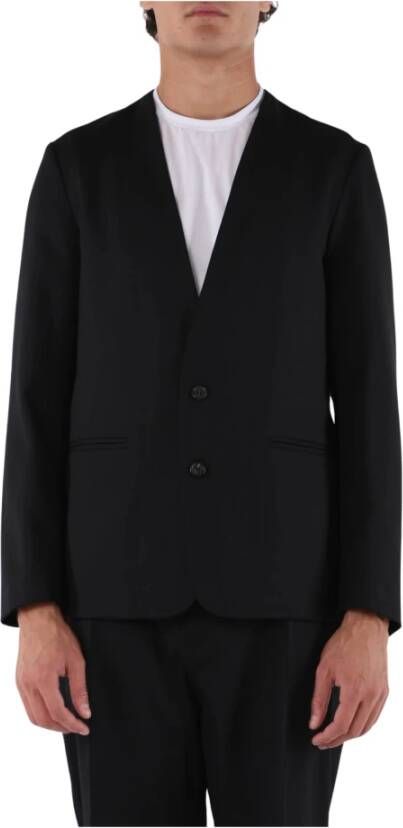 Mauro Grifoni Slim Fit V-Hals Jas met Zakken Zwart Heren
