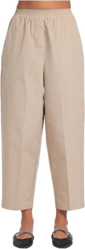Mauro Grifoni Straight Trousers Beige Dames