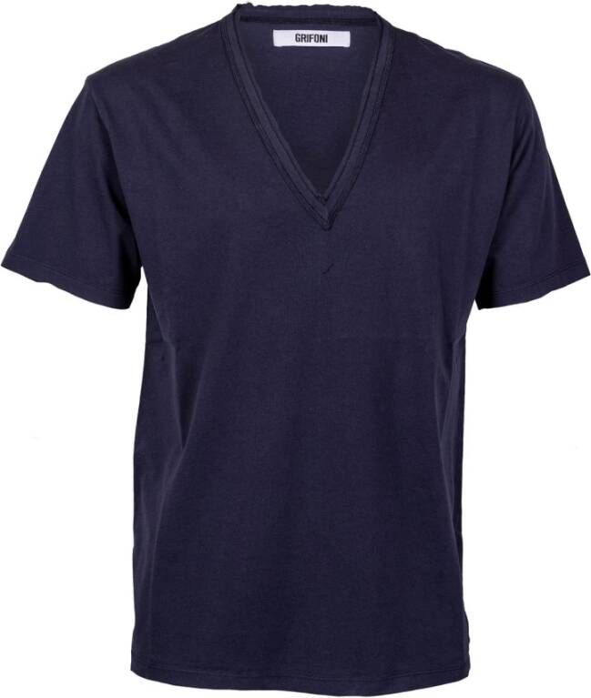 Mauro Grifoni T-Shirts Blauw Heren