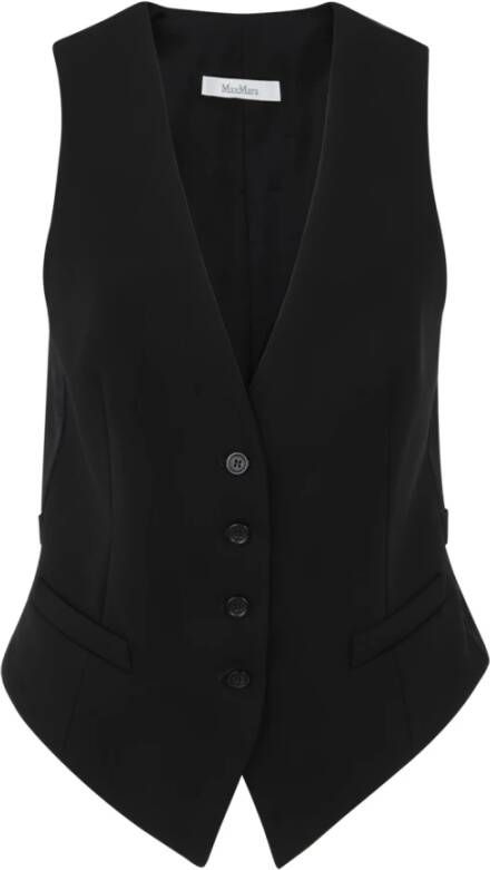 Max Mara 001 Black Rodi TOP Stijlvol en veelzijdig vest Zwart Dames