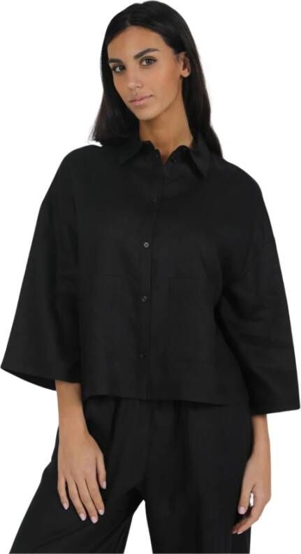 Max Mara Angora Overhemd Black Dames
