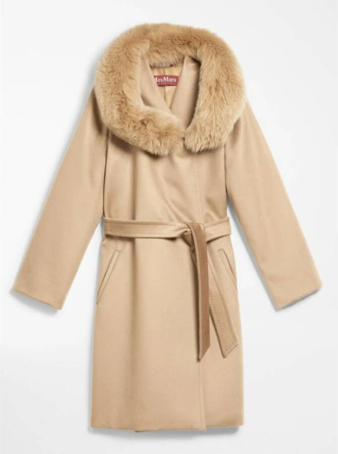 Max Mara Stijlvolle Wollen Riemjas Brown Dames