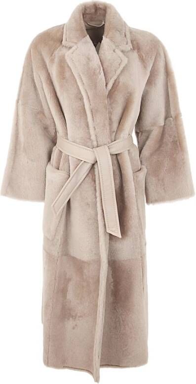 Max Mara Belted Coats Beige Dames