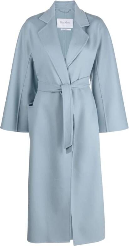 Max Mara Blauwe Mantel met Riem Dameskleding Blue Dames