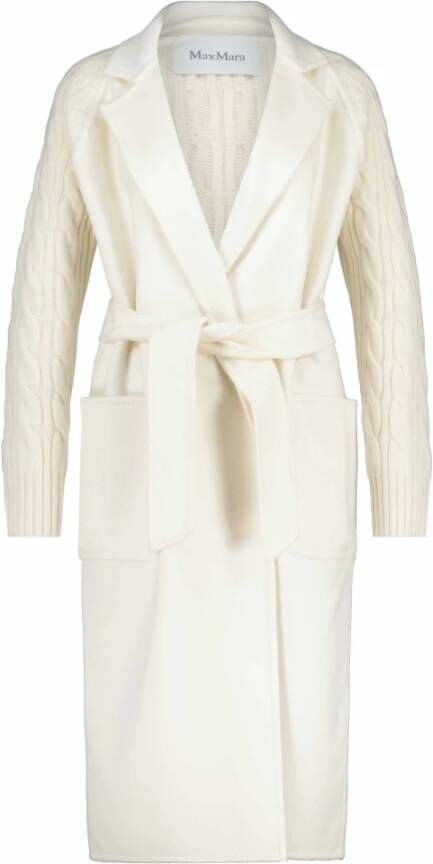 Max Mara Belted Coats White Dames