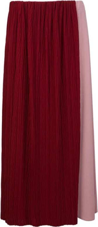 Max Mara Bicolor Midi Rok 'Footing' Rood Dames