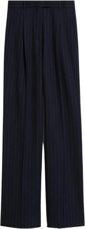 Max Mara Blauwe Wijde Pijp Broek Blauw Dames