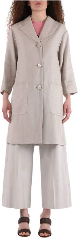 Max Mara Single-Breasted Coats Beige Dames
