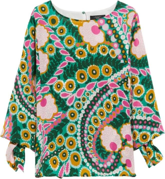 Weekend Max Mara Blouse van pure zijde met all-over bloemenmotief model 'VORRA'