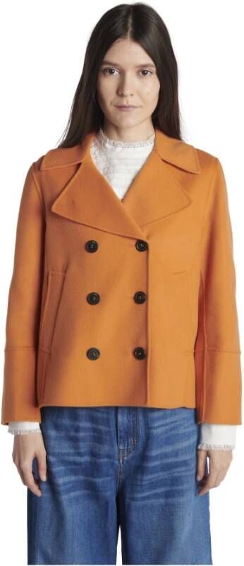 Max Mara Coats Orange Oranje Dames